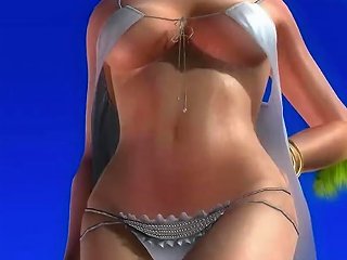 Tina, The Hot Blonde From Dead Or Alive 5, In A Sexy Translucent Dress Exposing Her Butt